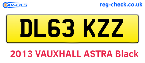 DL63KZZ are the vehicle registration plates.