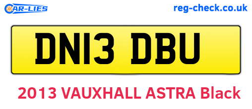 DN13DBU are the vehicle registration plates.