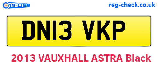 DN13VKP are the vehicle registration plates.