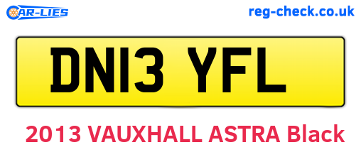 DN13YFL are the vehicle registration plates.