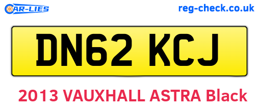 DN62KCJ are the vehicle registration plates.