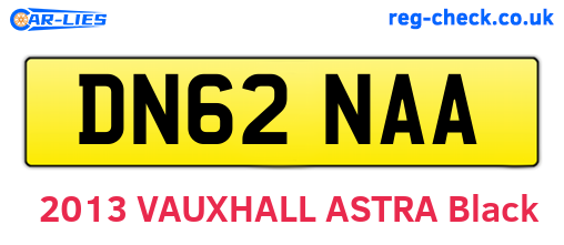 DN62NAA are the vehicle registration plates.