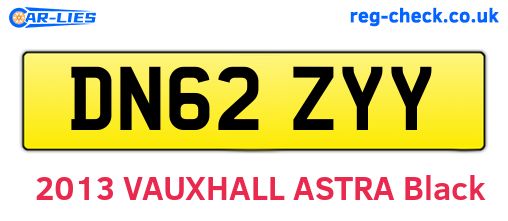 DN62ZYY are the vehicle registration plates.