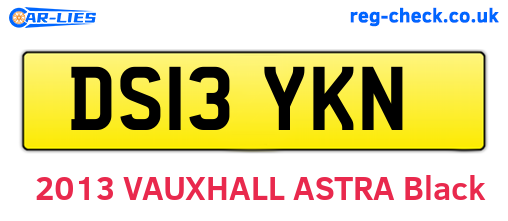 DS13YKN are the vehicle registration plates.