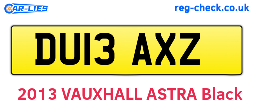 DU13AXZ are the vehicle registration plates.