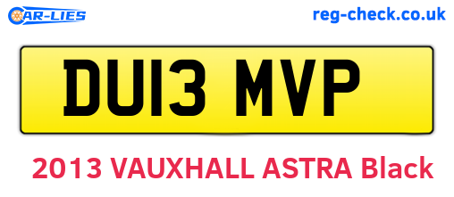 DU13MVP are the vehicle registration plates.