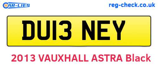 DU13NEY are the vehicle registration plates.