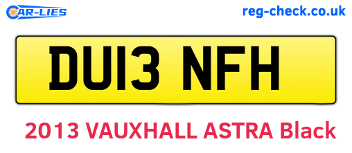 DU13NFH are the vehicle registration plates.