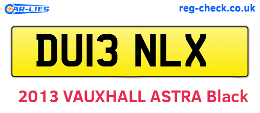 DU13NLX are the vehicle registration plates.