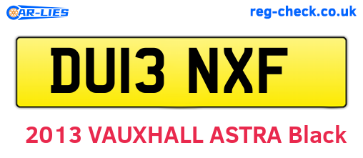 DU13NXF are the vehicle registration plates.