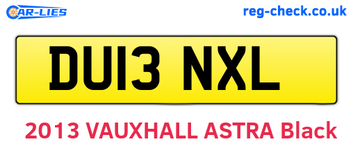 DU13NXL are the vehicle registration plates.