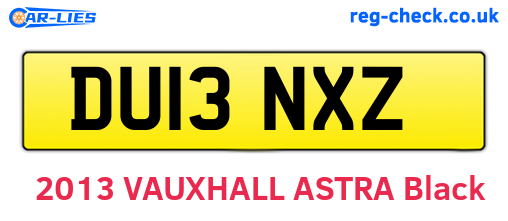 DU13NXZ are the vehicle registration plates.