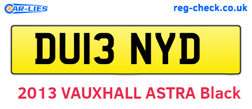 DU13NYD are the vehicle registration plates.