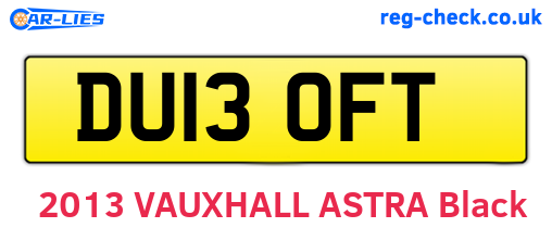 DU13OFT are the vehicle registration plates.