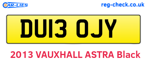 DU13OJY are the vehicle registration plates.