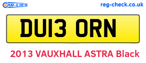 DU13ORN are the vehicle registration plates.