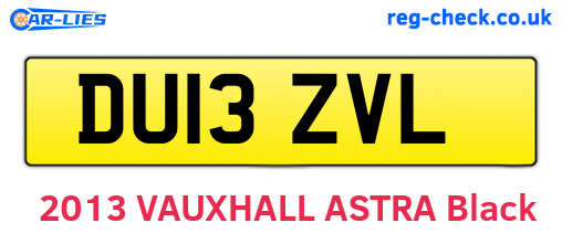 DU13ZVL are the vehicle registration plates.