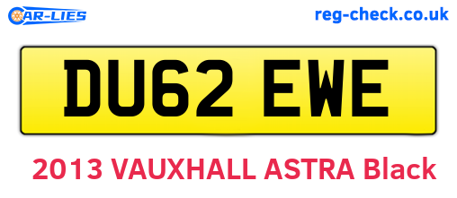 DU62EWE are the vehicle registration plates.