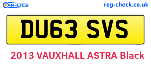 DU63SVS are the vehicle registration plates.