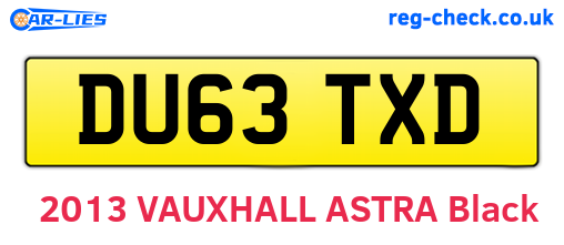 DU63TXD are the vehicle registration plates.