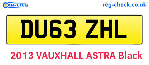DU63ZHL are the vehicle registration plates.