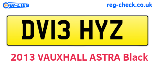 DV13HYZ are the vehicle registration plates.
