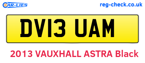 DV13UAM are the vehicle registration plates.