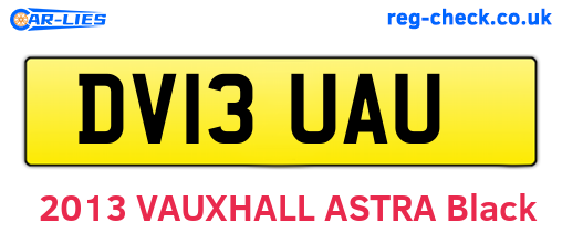 DV13UAU are the vehicle registration plates.