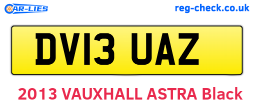 DV13UAZ are the vehicle registration plates.