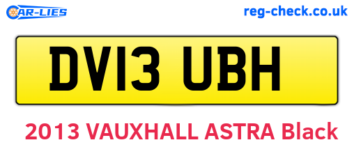 DV13UBH are the vehicle registration plates.