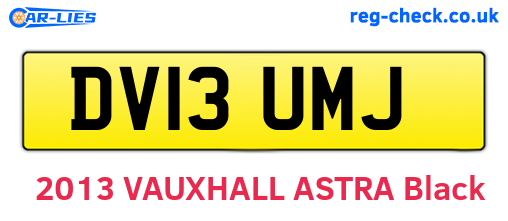 DV13UMJ are the vehicle registration plates.