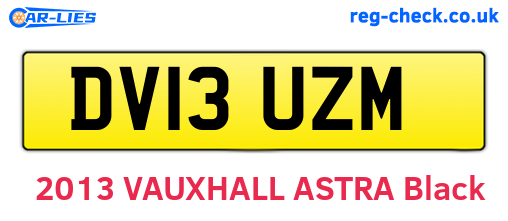 DV13UZM are the vehicle registration plates.