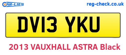 DV13YKU are the vehicle registration plates.