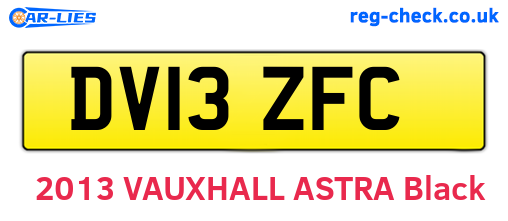DV13ZFC are the vehicle registration plates.