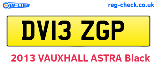 DV13ZGP are the vehicle registration plates.