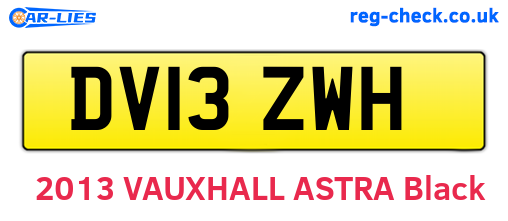 DV13ZWH are the vehicle registration plates.