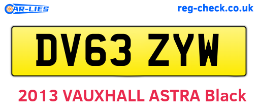 DV63ZYW are the vehicle registration plates.