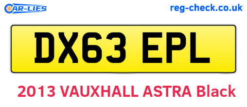 DX63EPL are the vehicle registration plates.