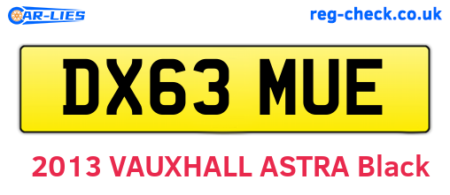 DX63MUE are the vehicle registration plates.