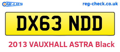 DX63NDD are the vehicle registration plates.