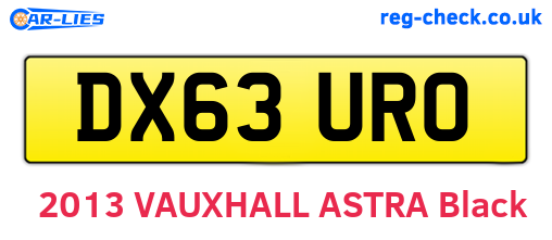 DX63URO are the vehicle registration plates.