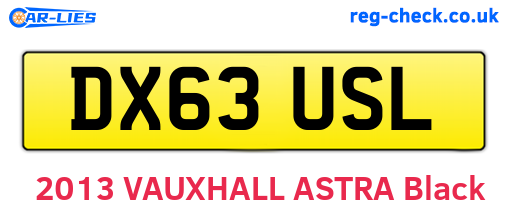 DX63USL are the vehicle registration plates.