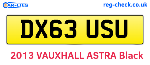 DX63USU are the vehicle registration plates.