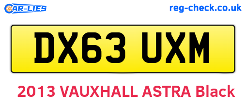 DX63UXM are the vehicle registration plates.