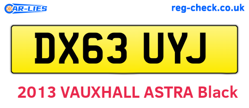 DX63UYJ are the vehicle registration plates.
