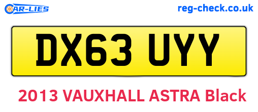 DX63UYY are the vehicle registration plates.