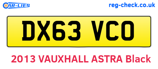 DX63VCO are the vehicle registration plates.