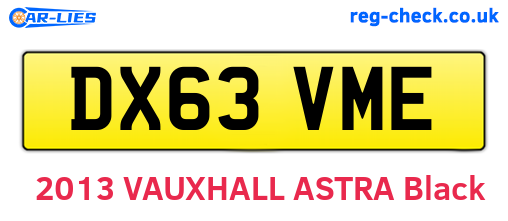 DX63VME are the vehicle registration plates.