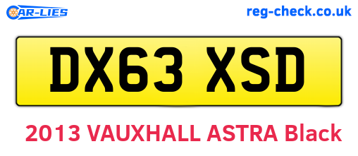 DX63XSD are the vehicle registration plates.