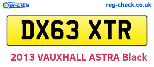 DX63XTR are the vehicle registration plates.